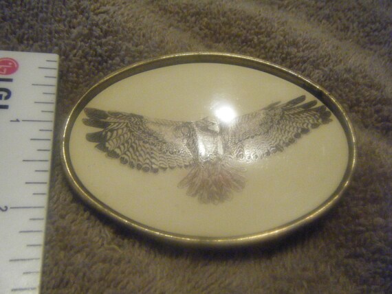 Vintage 1981 Flying Eagle Solid Brass Buckle - image 4