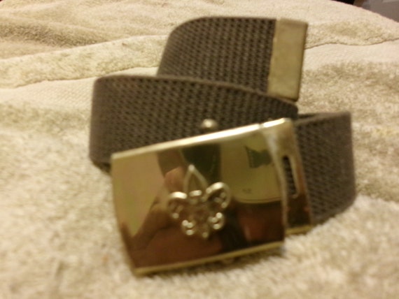 Vintage Boy Scout of America Belt & Solid Brass B… - image 1