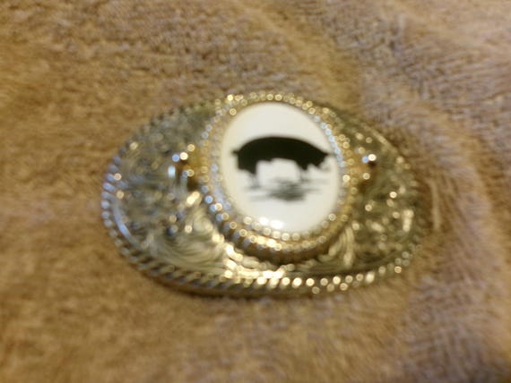 Vintage Hog Interchangeable Solid Brass Buckle - image 1