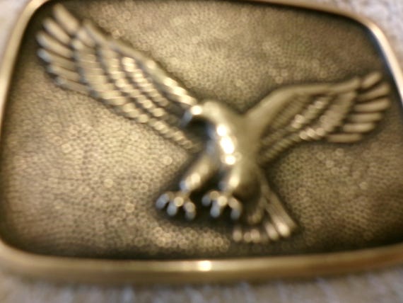 Vintage Soaring Eagle Solid Brass Buckle by BTS - image 5