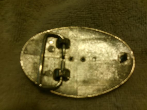 Vintage Interchangeable Floral Solid Chrome Buckle - image 2