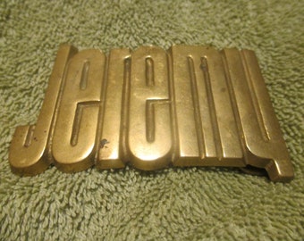 Vintage 1978 JeremySolid Brass Buckle # 4425 by Baron Buckle