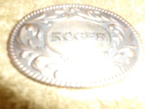 Vintage 1977 Roger Floral Solid Brass Buckle by T… - image 6