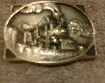 COLORADO Mine Mill Belt Buckle Vintage 1976 Solid Brass  display picture 2