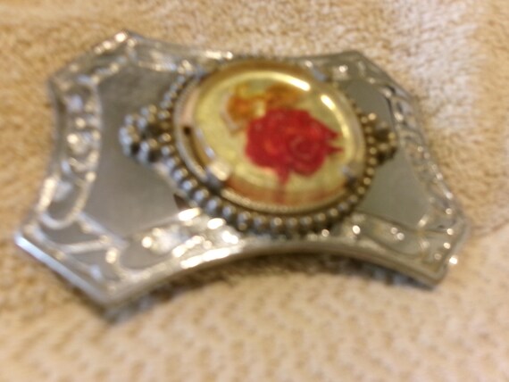Vintage Rose Interchangable Solid Chrome Buckle - image 1