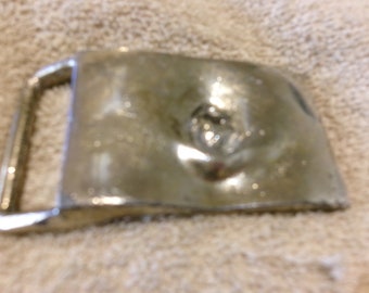 Vintage Very Rare 1974  Belly Button Solid Steel Buckle by American Casting 74 Corp.