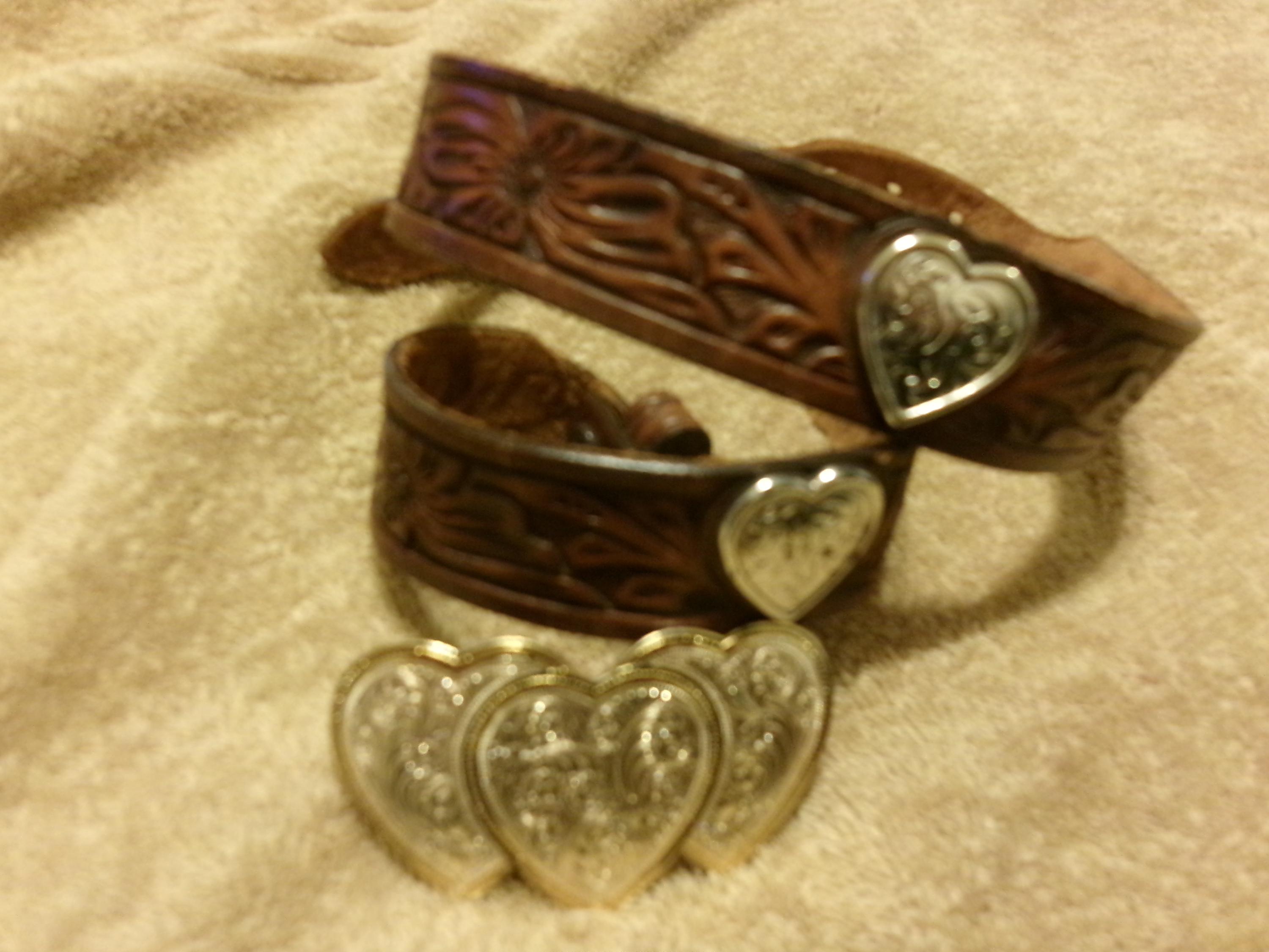 Vintage Justin Leather Belt w/Heart Buckle Justin Women main image 3