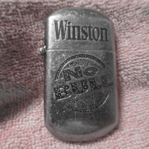 Vintage 1970 Rustic Looking Winston  &quot;No Bull&quot; Cigarette Lighter  # 1