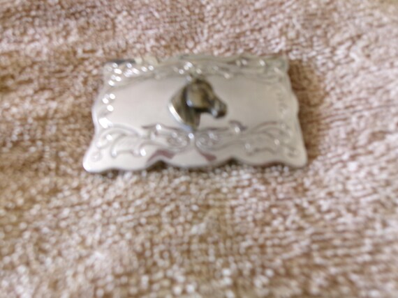 Vintage Horsehead Solid Chrome Buckle - image 1