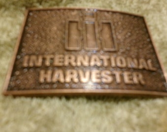 Vintage International Harvester Solid Brass Buckle made in Canada