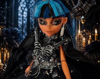 Dark Vampire an OOAK Monster high doll custom repainted art goth one of a kind