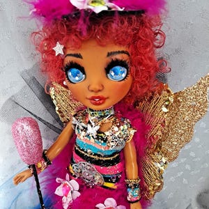 Spunky fairy an ooak Rainbow high doll custom repainted wings staff butterfly