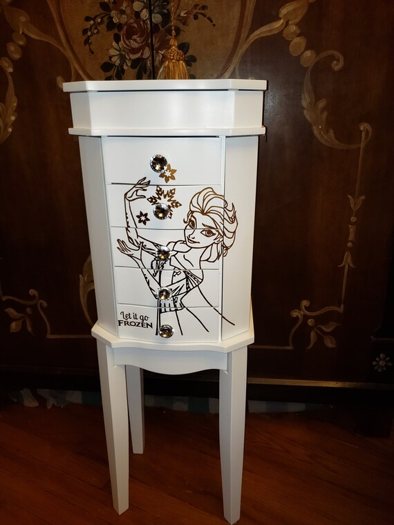 Jewelry Armoire Standing Jewelry Box Jewelry Organizer Jewelry Cabinet Jewelry Storage Jewelry Holder Chest Elsa Frozen