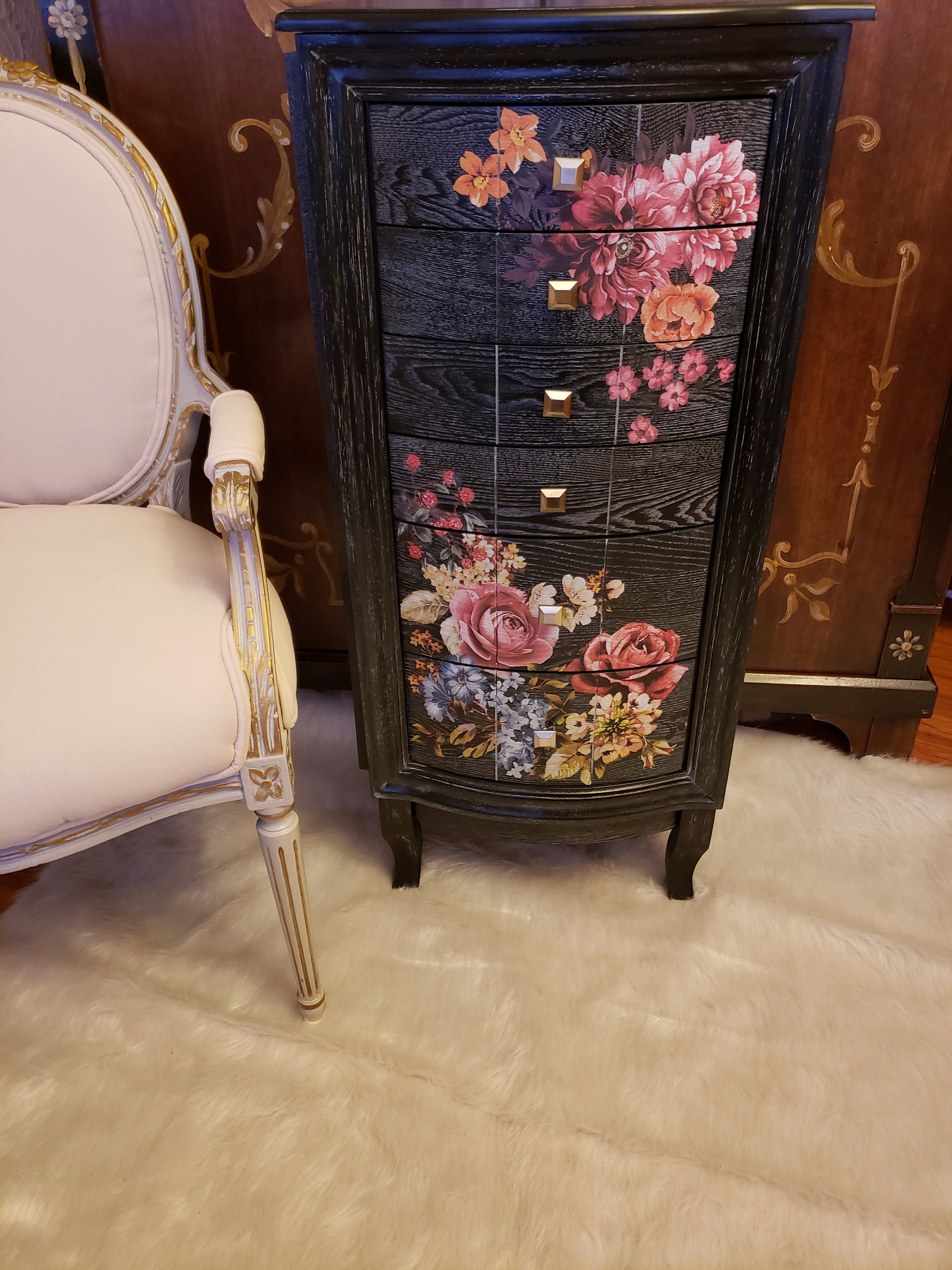 Jewelry Armoire Standing Jewelry Box Jewelry Organizer Jewelry Cabinet Jewelry Storage Holder Jewelry Chest Walnut Armoire