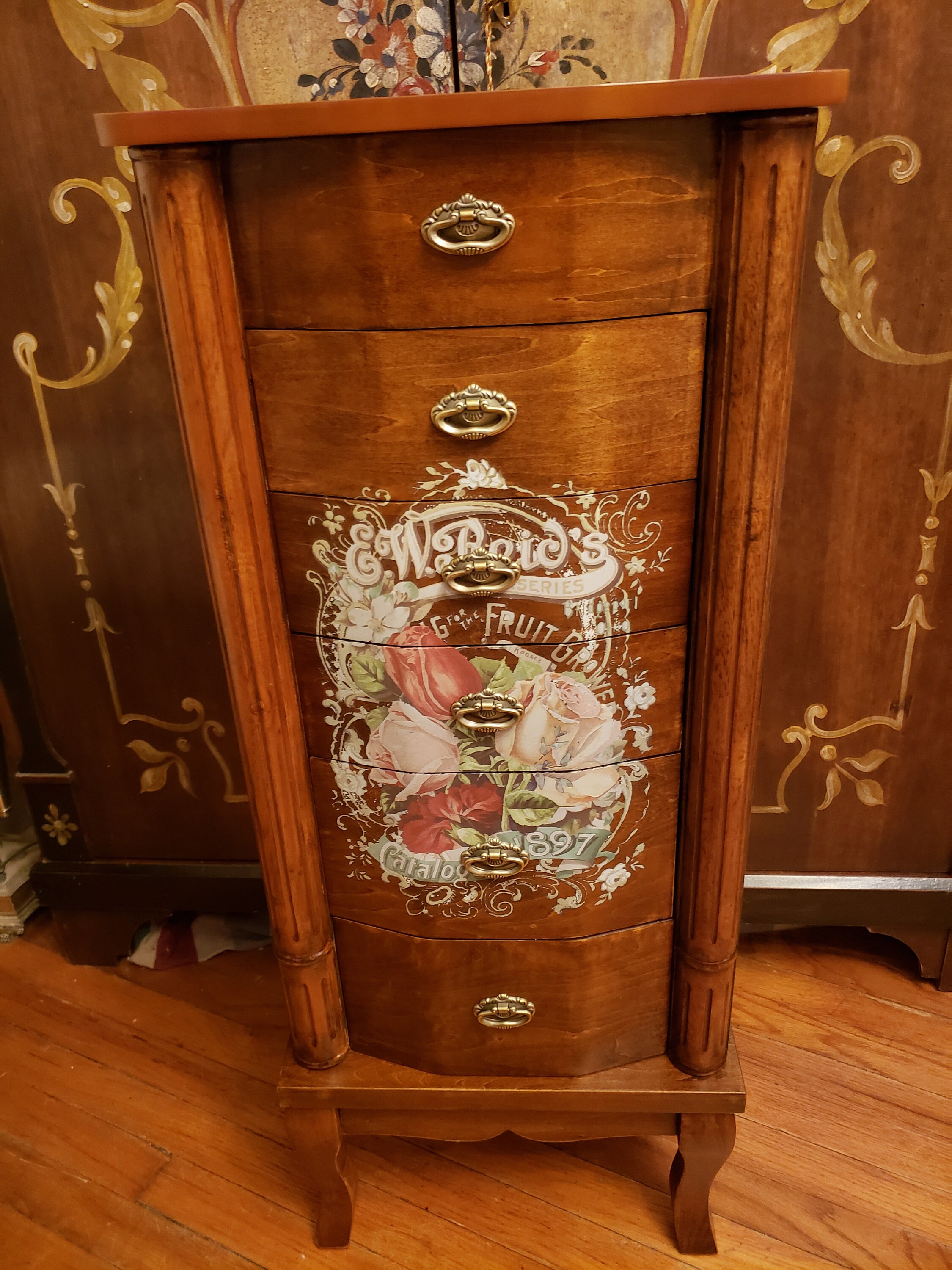 Jewelry Armoire Standing Jewelry Box Jewelry Organizer Jewelry Cabinet Jewelry Storage Holder Jewelry Chest Walnut Armoire
