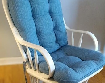 Custom Cushion Replacements for your Glider or Rocking Chair Cushion Set in Faulkner Bermuda Slub , Rocker Dutailier Pad Nursery
