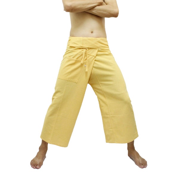ON SALE Light Yellow  Thai Fisherman Pants, Wide Leg pants, Yoga pants, Maternity pants, Wrap pants, Unisex pants, 100% Cotton