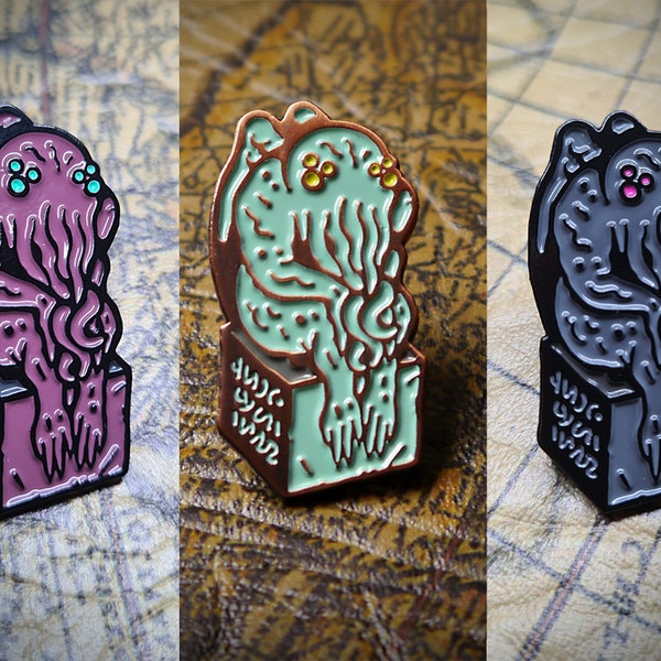 Cthulhu Soft Enamel Pin + Sticker - 3 colour choices