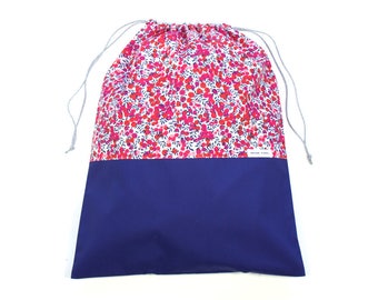 Pochon à linge, Sac à lingerie de voyage, Accessoire de voyage, Liberty of London, Tana Lawn, Wiltshire rouge, Cadeau pour elle