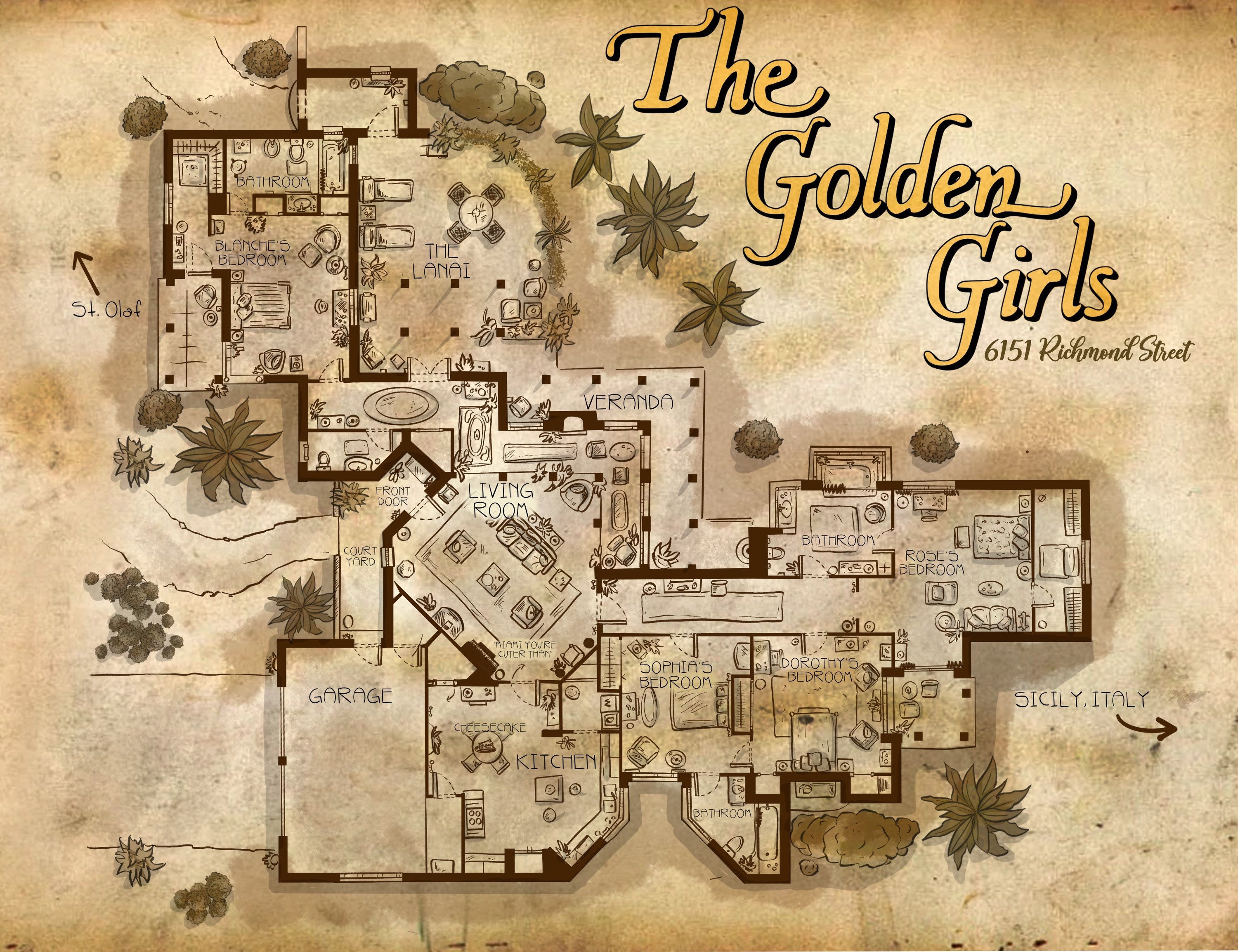 Map Of The Golden Girls House, 48% OFF | www.pinnaxis.com