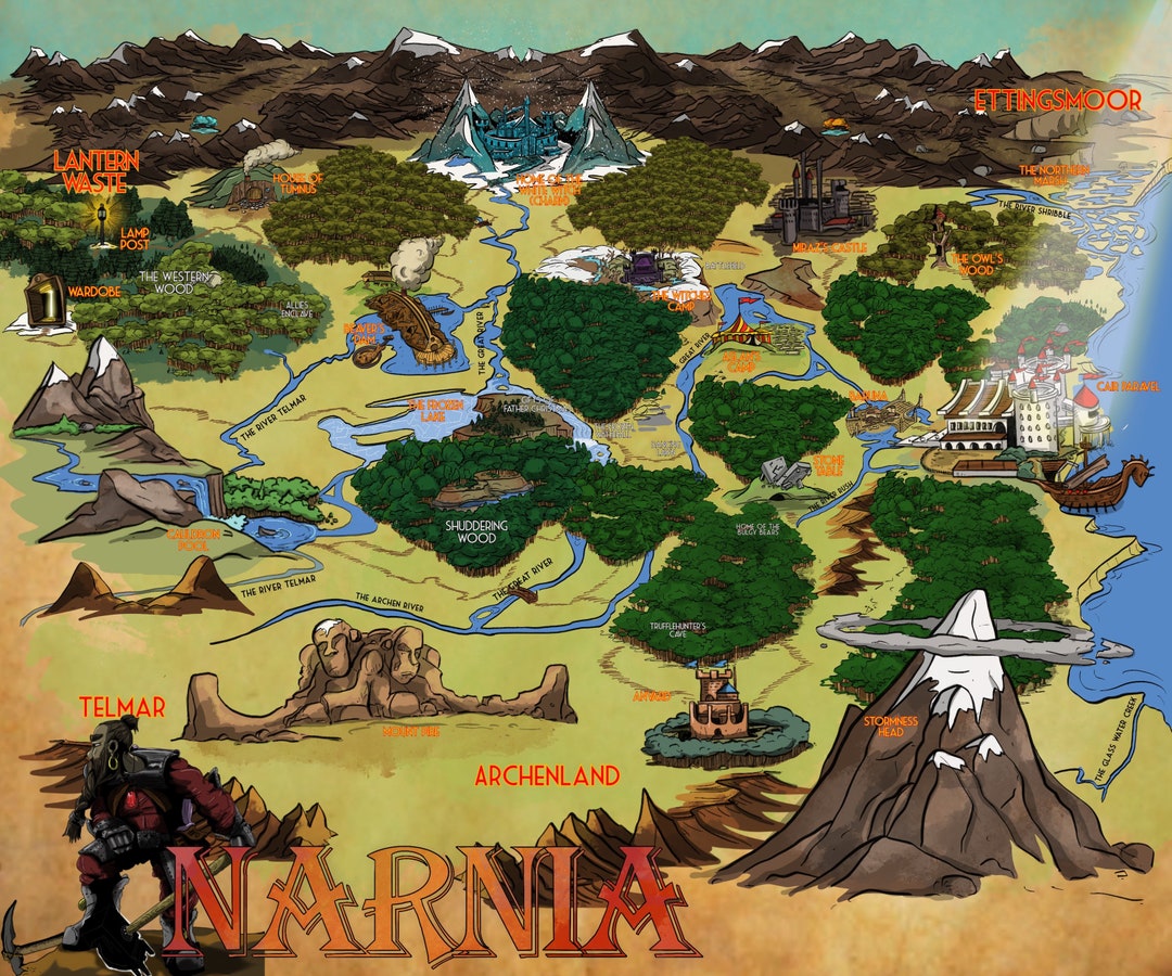 Narnia: Map of Narnia (dwarf Versions) - Etsy