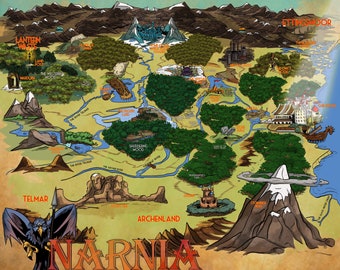 Narnia: Map of Narnia (owls,eagles,armadillo version)