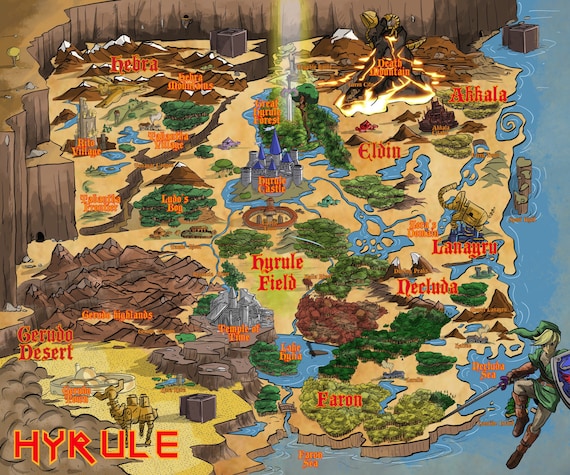 The Legend Of Zelda: Breath Of The Wild (Hyrule World Map