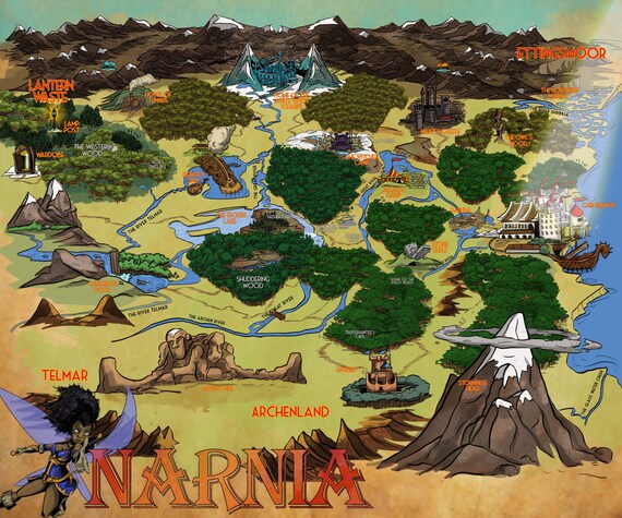 Narnia: Map of Narnia tumnus or Fairy Version - Etsy