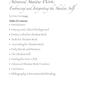 Witchery 101 - Shadow Work: Embracing and Integrating Your True Self Downloadable PDF