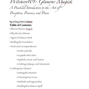 Witchery 101 - Glamour Magick: Beauty, Cloaking, and Perception - PDF Instant Download image 1