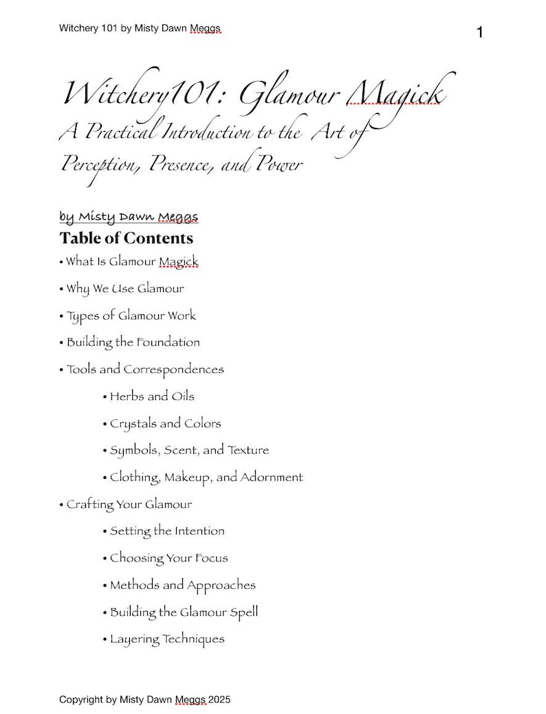 Witchery 101 - Glamour Magick: Beauty, Cloaking, and Perception - PDF Instant Download image 1