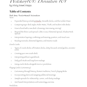 Witchery 101 - Divination: Tarot, Oracle Cards, Dowsing Rods, and Pendulums - PDF Instant Download