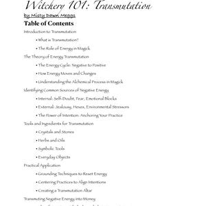 Brujería 101 - Transmutación: Alquimia, Transformación Energética y el Poder de la Transformación - PDF Descarga Instantánea