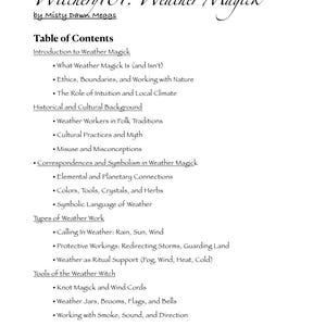 Witchery 101 - Weather Magick - Gérer, calmer, élever et disperser les intempéries - TÉLÉCHARGEMENT PDF IMMÉDIAT