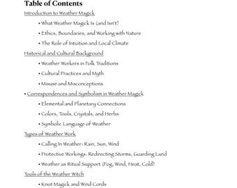 Witchery 101 - Weather Magick - Working with, Calming, Raising, and Dispersing the Weather - PDF INSTANT DOWNLOAD
