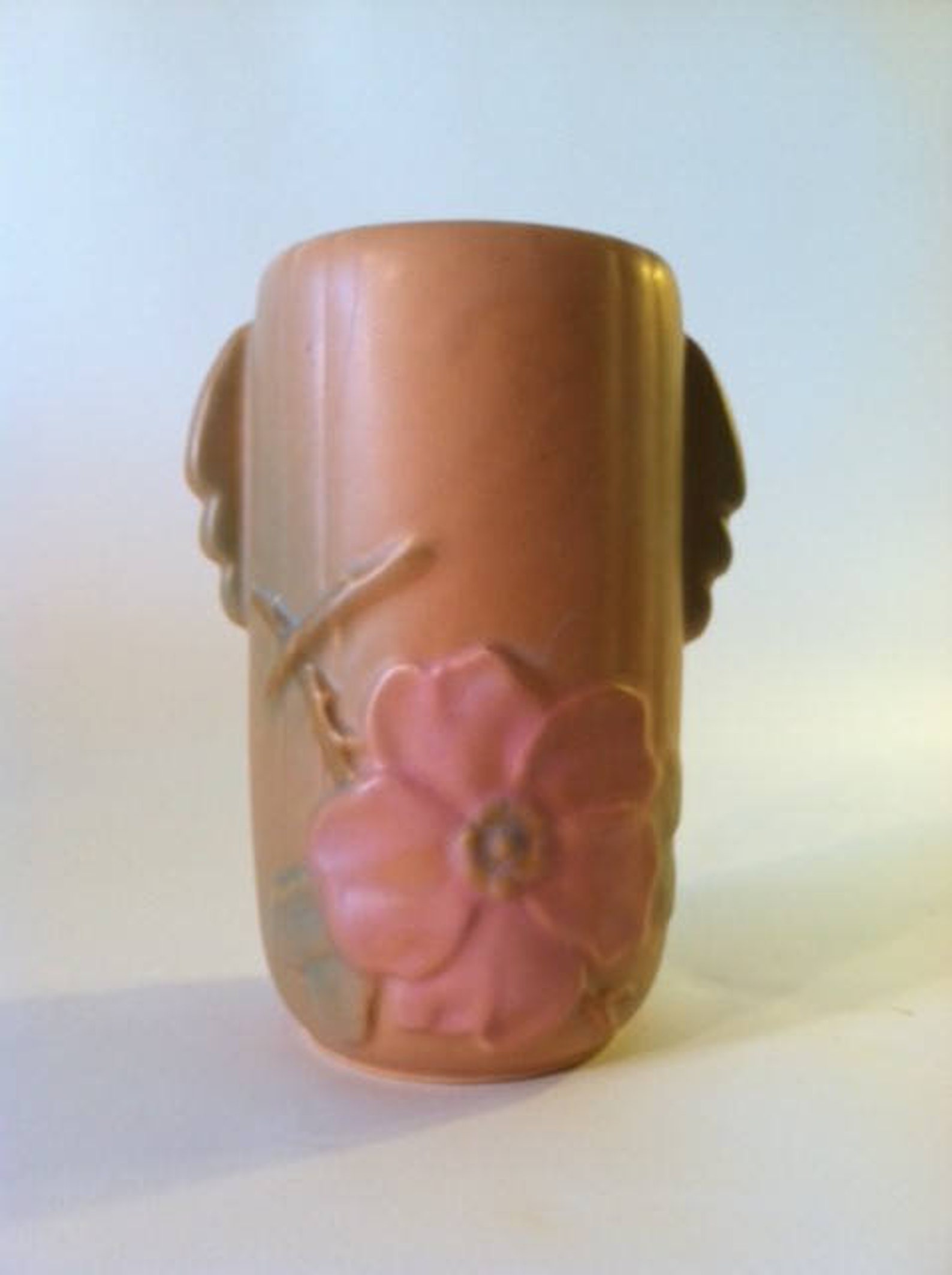 WELLER Wild Rose Pattern Vase 1930s Etsy