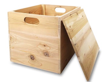 Cedar Storage Crate or Chest,  Stackable Wooden Unfinished Box. LP Album Storage, Dorm Furniture Wedding Decoration Photography Prop