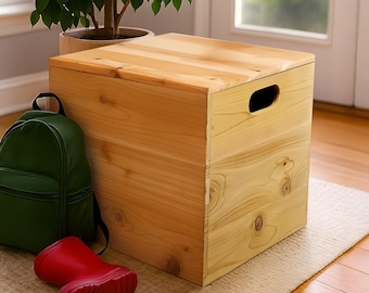 Cedar Chest – Unfinished Wood Storage Box with Lid for Home or Dorm