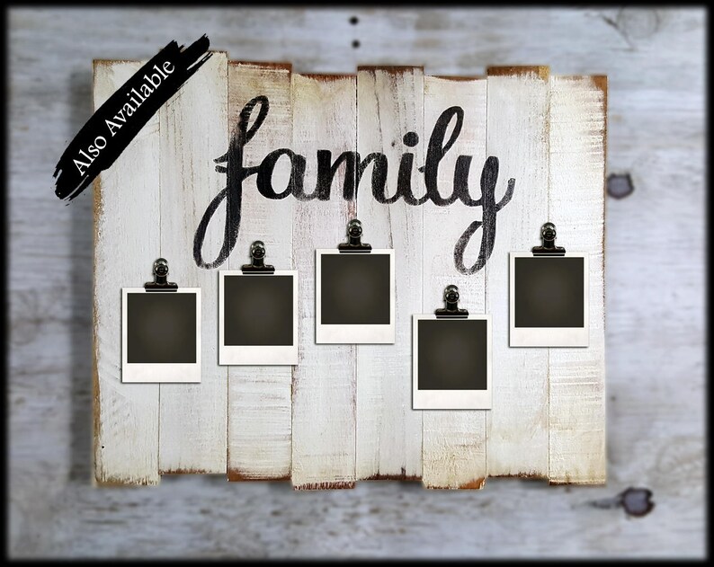 Rustic Pallet Picture Frame With Metal Clips Grateful Pallet Etsy