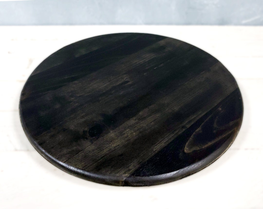 Black Lazy Susan Turntable With Heavy Duty Spinner Base Attached