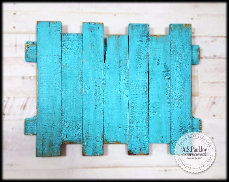 Rustic Turquoise Blank Pallet Wall Art Sign Home Decor Wood Farmhouse Shabby Chic Hanging Beach House