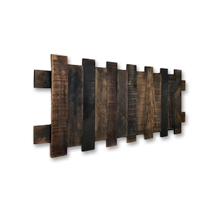 Reclaimed Wood Wall Art – Rustic Pallet Panel Sign in Dark Finish – Farmhouse Cabin Decor, Made to Order
