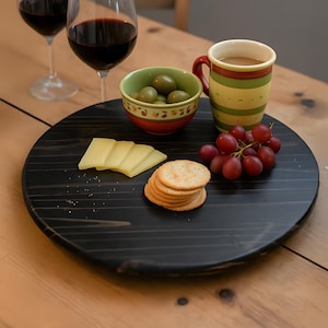 Black Lazy Susan. Recycled pine with Food Safe Ebony Finish. 12–30 inches