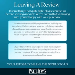 a blue background with a white text that reads, leaving a review if something is