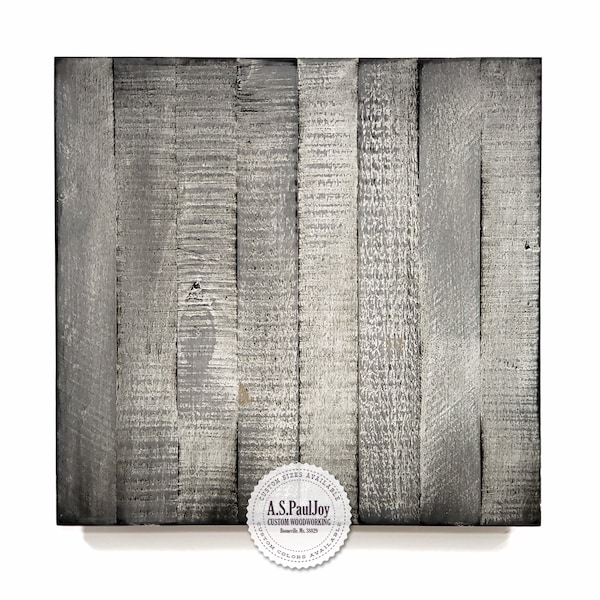 Antiqued Rustic Distressed White and Grey Blank Pallet Wood Panel. Photography Background. Recycled Surface. Reclaimed Etsy Photo Prop.