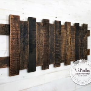 Reclaimed Wood Wall Art – Rustic Pallet Panel Sign in Dark Finish – Farmhouse Cabin Decor, Made to Order