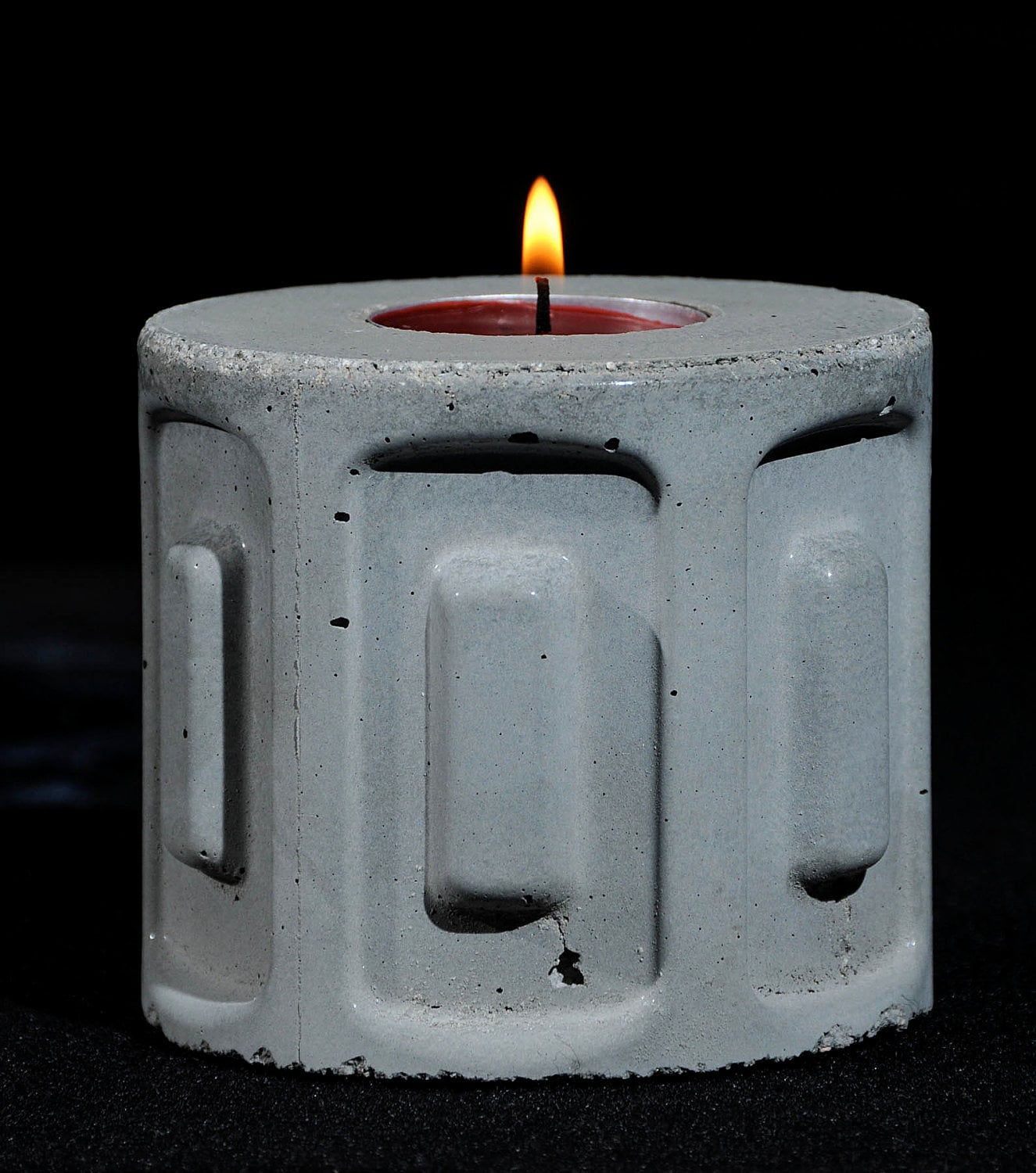 Cement Candle Holder Future Relic 1 Etsy