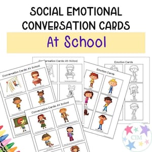 Konversationskarten für soziales und emotionales Bewusstsein - Kreative SEL Story-Karte Kinderaktivität für Situationen in der Schule - Sofortiges digitales PDF