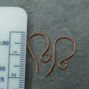 Copper ear wires  ~ Handmade ~ Copper hooks ~ Earring components ~ Artisan jewelry making supplies ~ Ear hooks ~  Handmade copper earrings