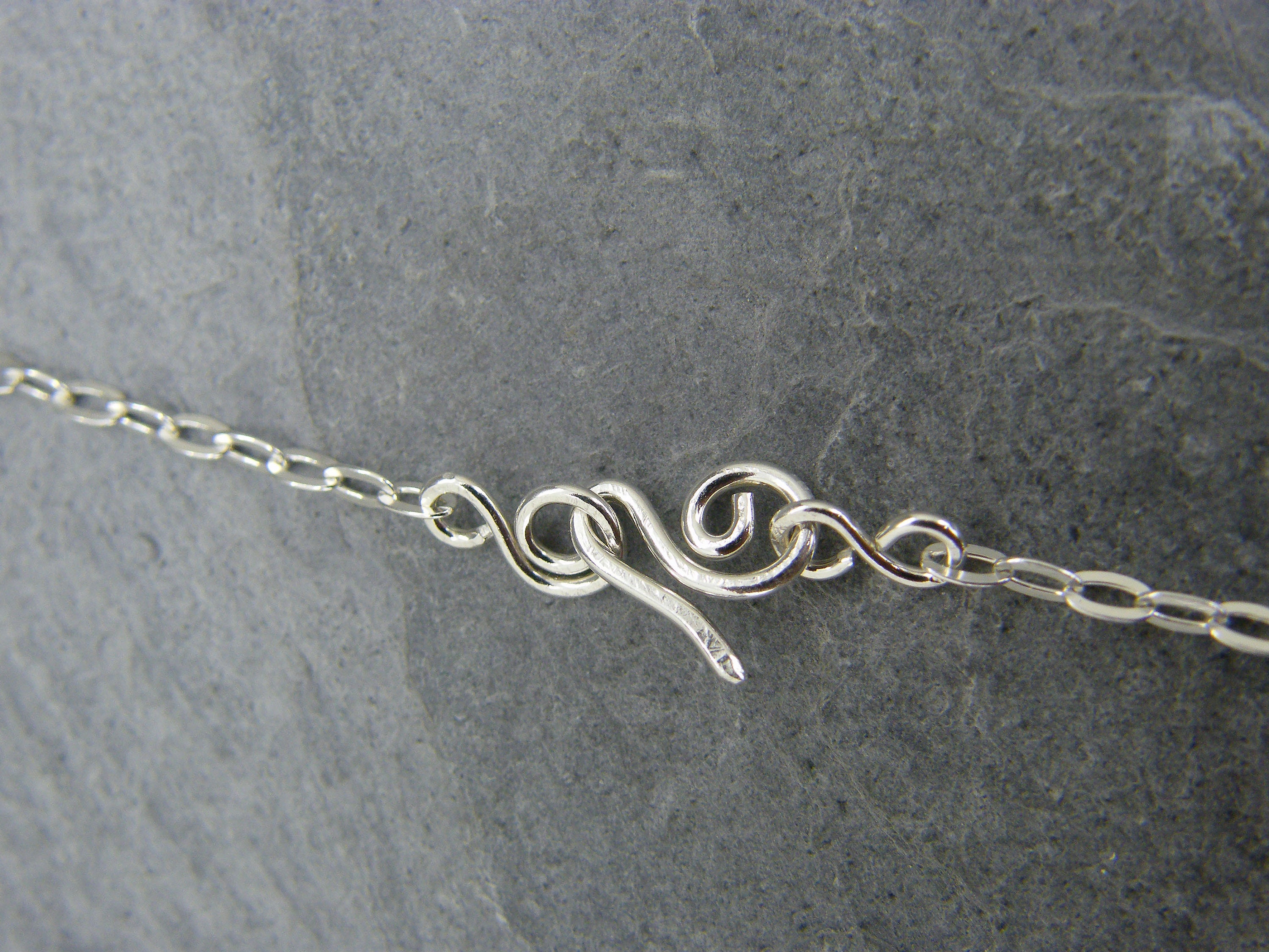 Hammered Sterling Silver Chain Necklace With Handmade Clasp - Etsy